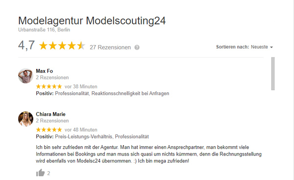Referenzen Modelscouting24